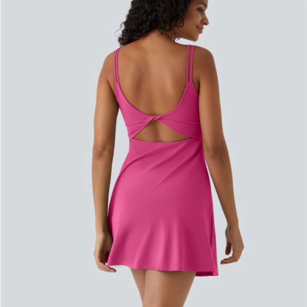 Pink Cutout Back Dress
